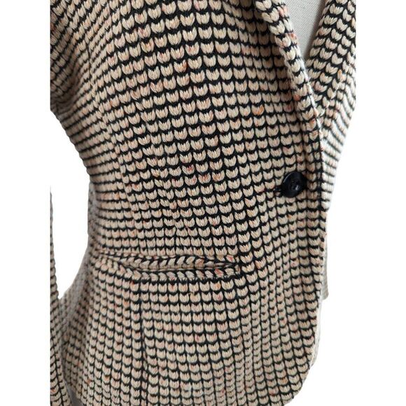 Cartonnier Women's Cream and Black Single Button Tweed Blazer Size Large - Picture 4 of 13